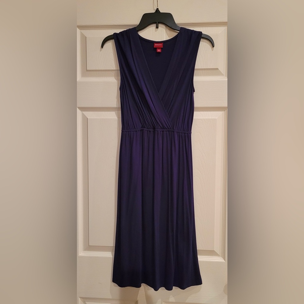 Merona Never Worn Women’s Navy Blue Sleeveless Faux Wrap Front Dress size XS